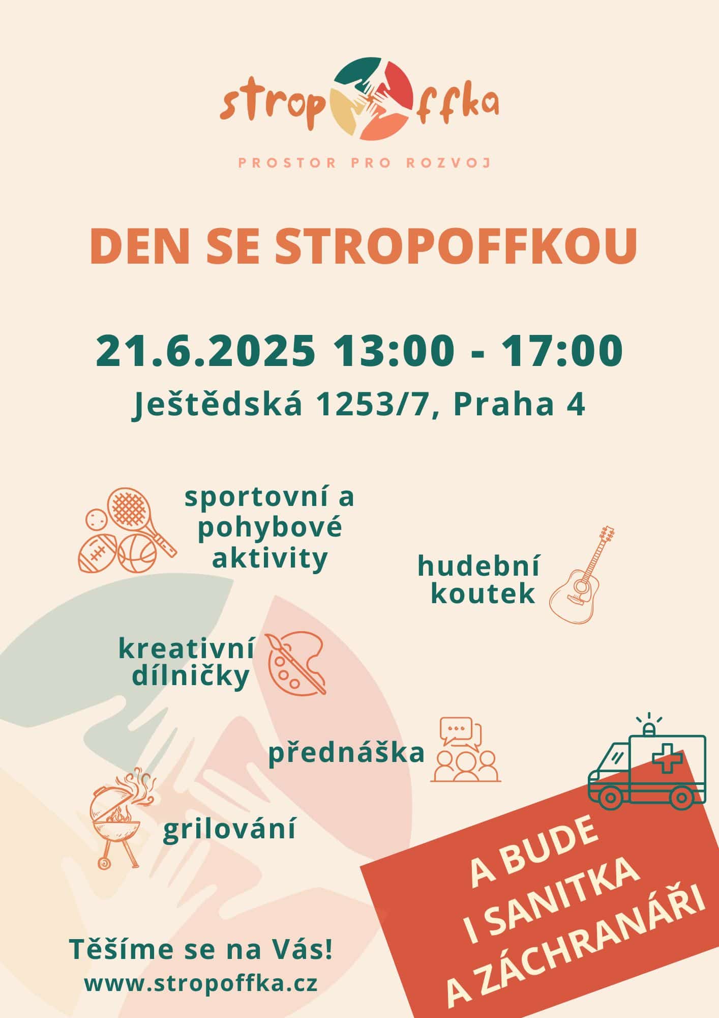 Dětský den s aktivitami, sportem, hudbou a přednáškami v Praze 4, 21.6.2025, StropOFFka.